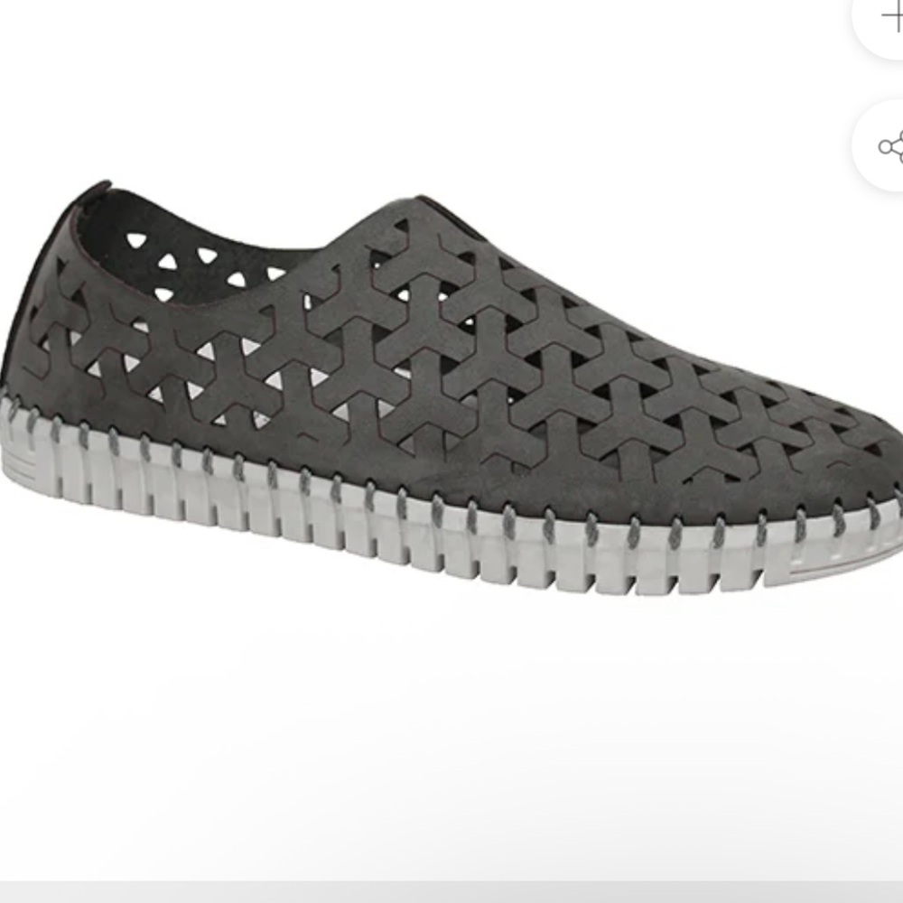 Eric Michael Inez Women's Grey Leather Comfort Slip On Flats Sz EU 41 US 10.5-11
